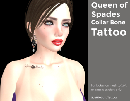 Second Life Marketplace - .::Scuttlebutt::. Queen of Spades Collar Bone